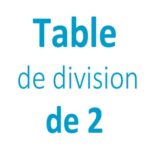 Table de division de 2