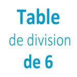 Table de division de 6
