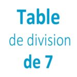 Table de division de 7