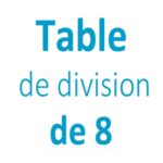 Table de division de 8