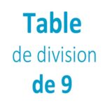 Table de division de 9