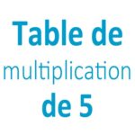 Table de multiplication de 5