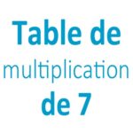 Table de multiplication de 7