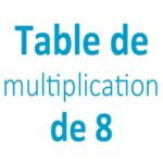 Table de multiplication de 8