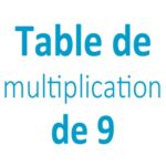 Table de multiplication de 9