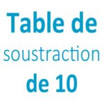 Table de soustraction de 10