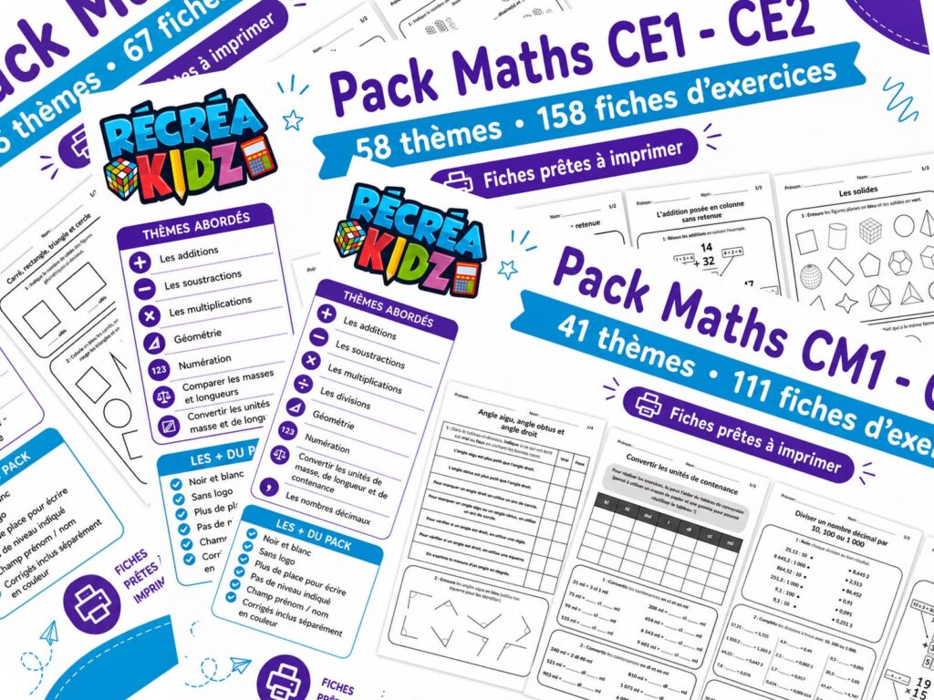 Liste packs Maths Récréakidz