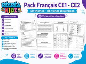 Pack Fiches Français CE1-CE2 Récréakidz